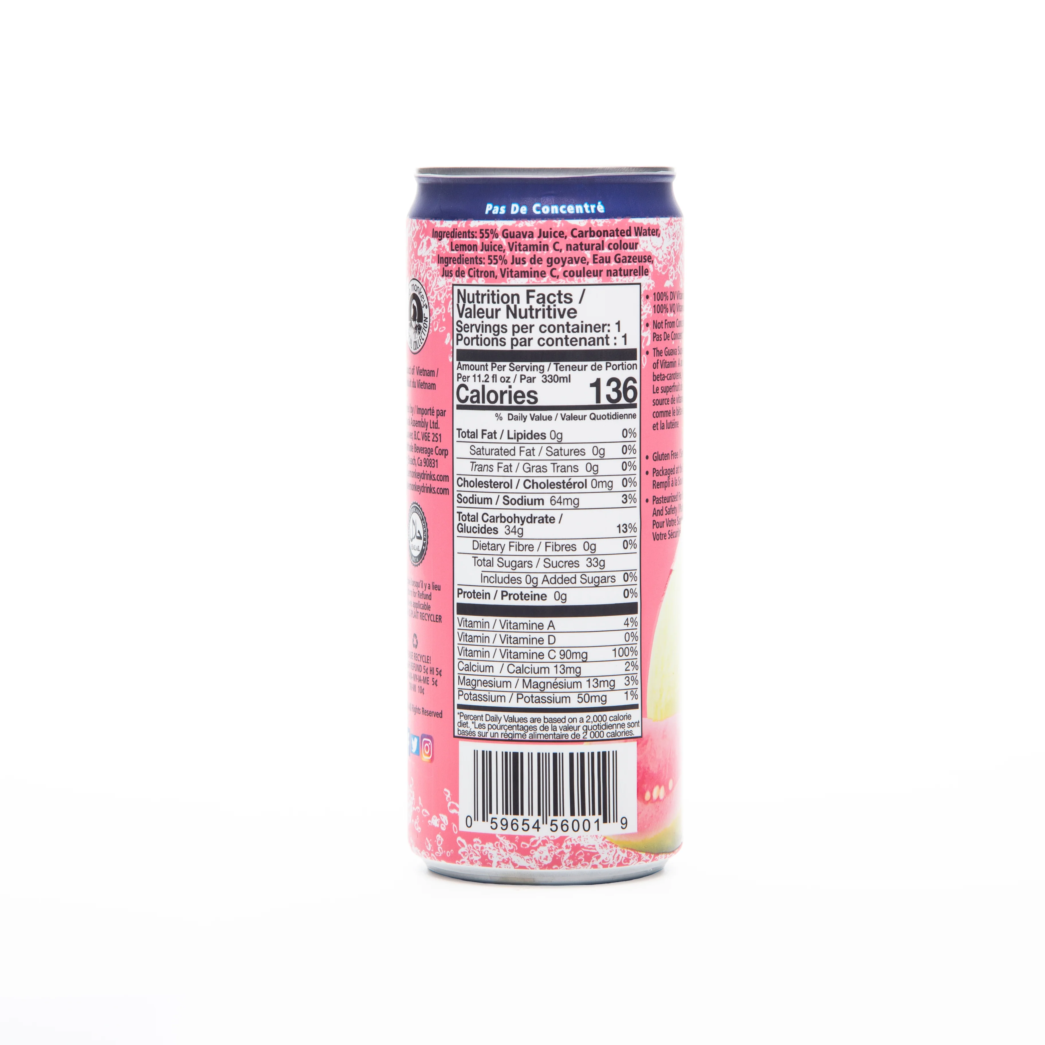Blue Monkey Sparkling Guava Juice 330ml - Image 3