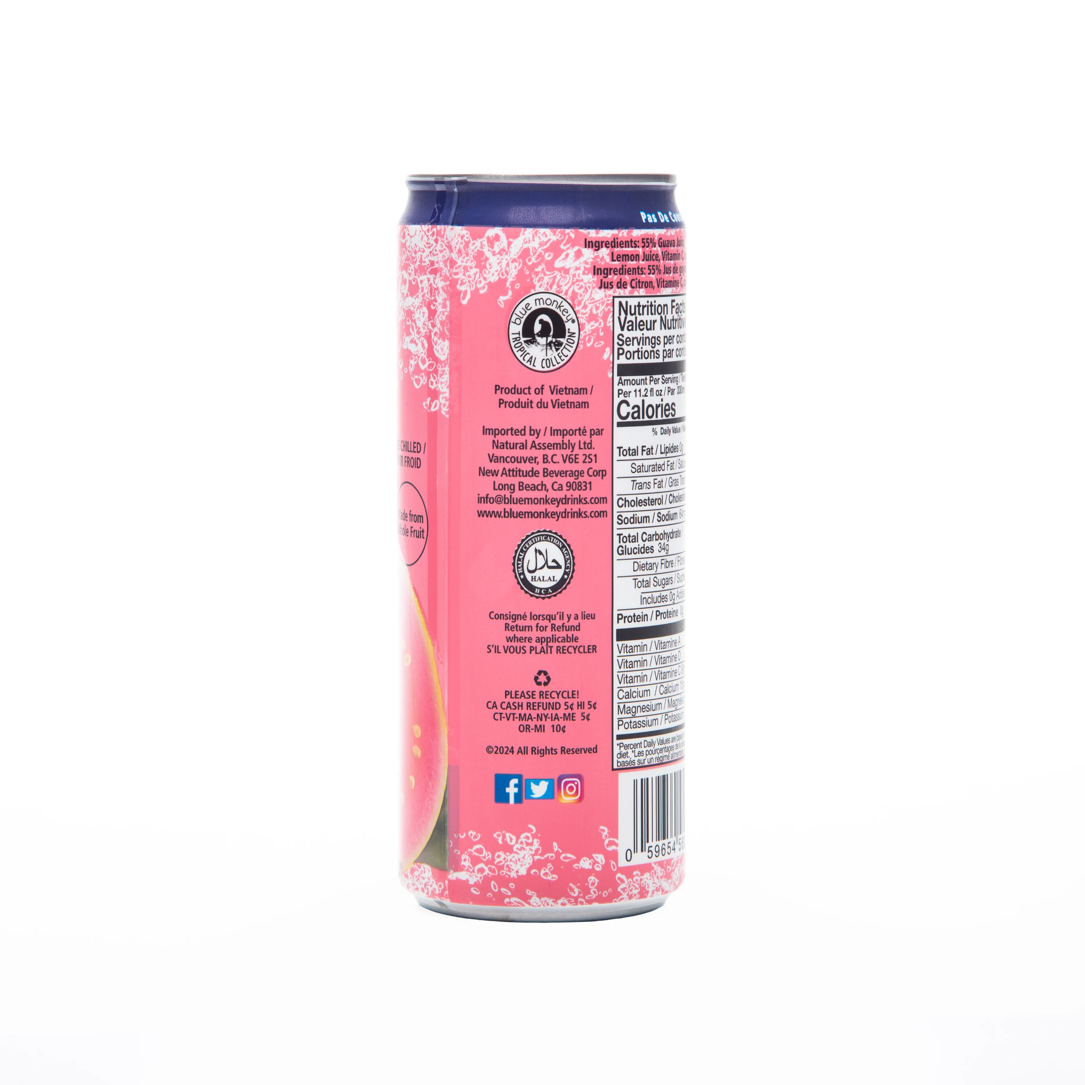 Blue Monkey Sparkling Guava Juice 330ml - Image 4