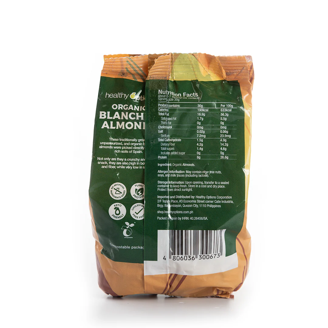 Healthy Options Organic Blanched Almonds 200g - Image 3