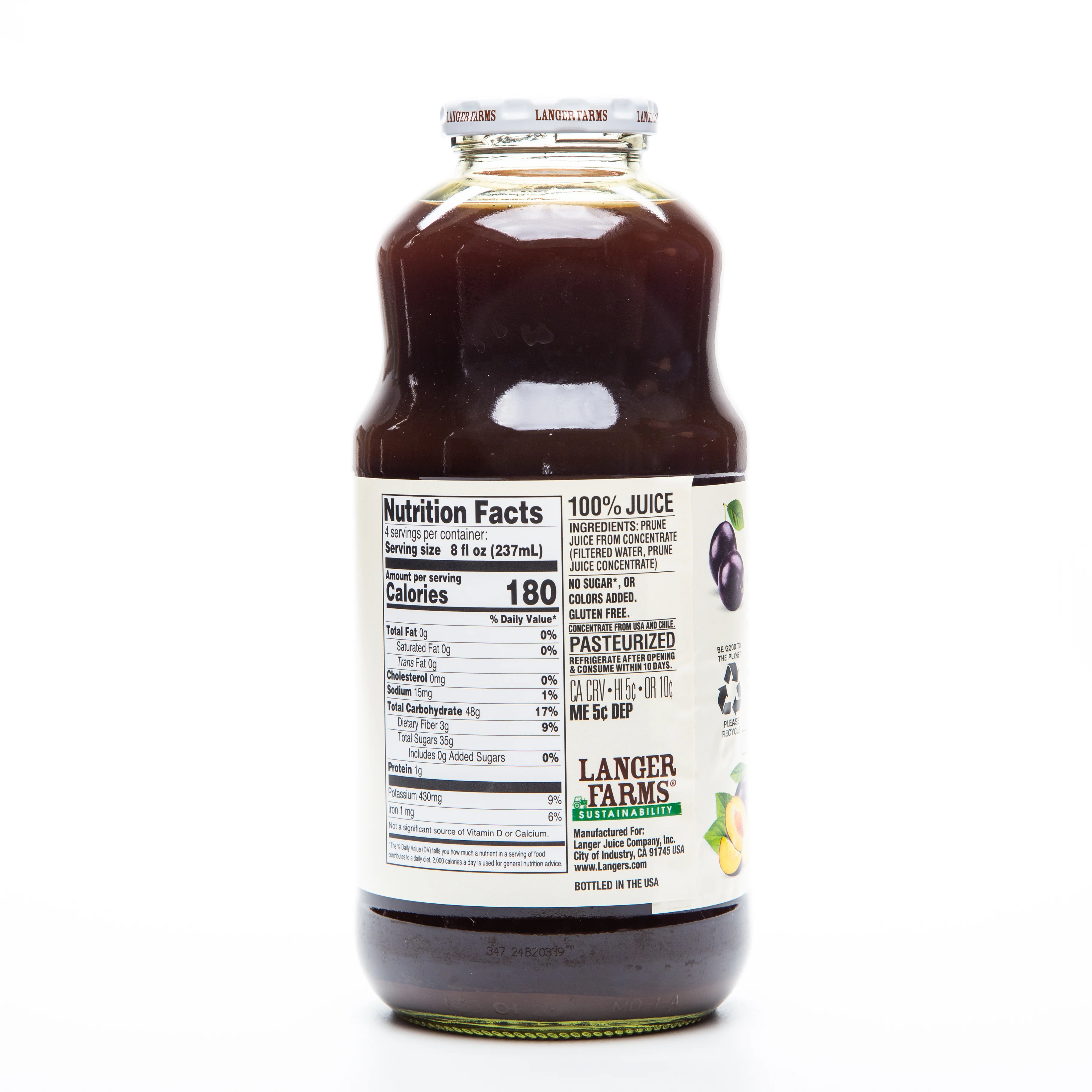 L&A All Prune Juice 946ml - Image 4